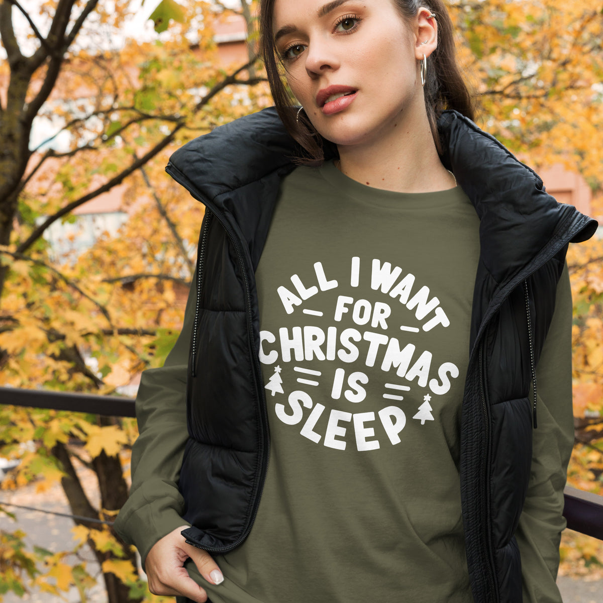 All I Want for Christmas is Sleep Long Sleeve Tee